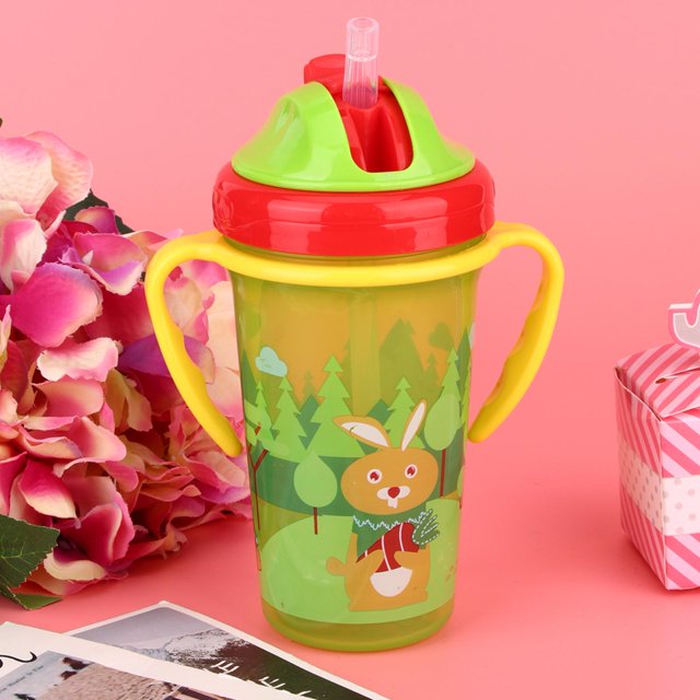 Taza Infantil Para Bebé, Mango De Dibujos Animados , Paja, Entrenamiento Para Niños Pequeños
