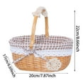 thumbnail image 2 of Wicker Picnic Basket Set for 2-3 People - With Lid, Handle & Washable Lining, Includes Cutlery for Outdoor, Camping & Holiday Gatherings, 2 of 6