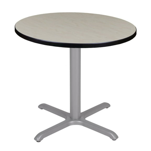 Regency 30 in. Small Round X-Base Breakroom Table- Maple Top, Grey Legs