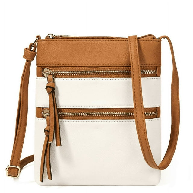 Small Crossbody Bag for Women, Multi Zip Pockets, Lightweight Travel Purse, Cell Phone Pouch