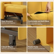 Aiho Folding Sofa Bed, Convertible Chair Bed with Pillow, Foldable Couch with Back Support for Living Room Bedroom - Dark Grey
