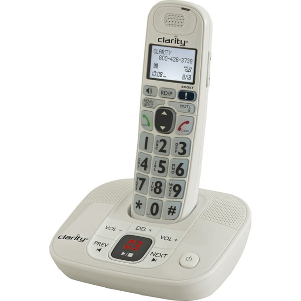 Clarity D712 DECT Cordless Phone - White - Caller ID - Backlight