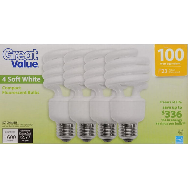 10-Pack Mirabella 23W CFL Globes – Cool White 4000K, Bayonet B22, 240V