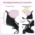 thumbnail image 4 of Poussette de Voyage INFANS, Poussette pour Bébé Légère et Compacte pour Avion avec Pliage à une Main, Inclinaison Multi-Positions, Auvent, Suspension à 4 Roues, Panier de Rangement, 4 of 9
