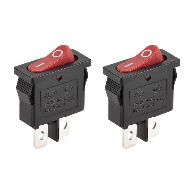 Interruptor de palanca mini barco interruptor de palanca rojo para barco coche marino ON/OFF AC 250V/6A 125V/10A, 2 piezas