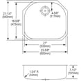 thumbnail image 5 of Elkay Lustertone Classic Stainless Steel, 23-5/8" x 21-1/4" x 7-1/2", Single Bowl Undermount Sink, 5 of 7