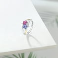 thumbnail image 4 of Gem Stone King 925 Silver and 10K Yellow Gold Pink Created Sapphire Blue Tanzanite and White Lab Grown Diamond Two Stone Crossover Ring for Women (1.03 Cttw, Size 9), 4 of 5