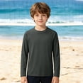 thumbnail image 2 of Ticikt Kids UPF 50+ Rash Guard Long Sleeve Swim Shirt Sun Protection Beach Top for Boys,Dark Gray, 2 of 8