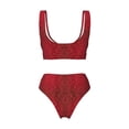 thumbnail image 5 of Daiia Vintage Burgundy Women's Bikini Set Two Piece Swimsuit High Waisted Bikini Adjustable Straps Bikini Perfect for Beach, Pool, and Summer Vacation-Small, 5 of 9