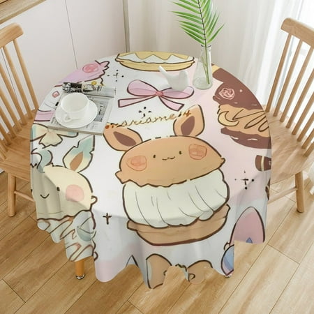 

Eevee Christmas round plastic waterproof tablecloth 70x70in