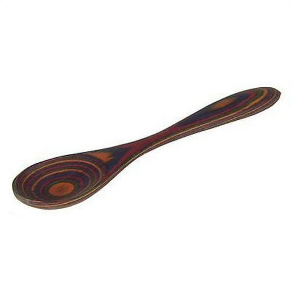Island Bamboo 8" Rainbow Pakkawood Small Wooden Soup / Cooking Spoon