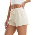 thumbnail image 3 of Shorts cortos de verano para mujer, elegantes, de color liso, con cintura elástica y cordón ajustable, ideales para la playa y uso diario., 3 of 8