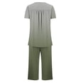 thumbnail image 5 of Frostluinai Gradient Pajama Sets for Women 2 Piece Short Sleeve Hide Belly Henley Shirts with Capri Pants Soft Comfy Sleepwear Loungewear, 5 of 5