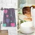thumbnail image 7 of SKYSONIC Eiffel Hearts Hand Towels 2 PCS, Cotton Bath Towel for Drying Face Hands Body ,Absorbent Lightweight Towels for Bathroom Ktichen Travel Gym, 16"x28", 7 of 7