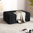thumbnail image 5 of Large Oversized Corduroy Ottoman Footrest for Sofa, Bench for Sectional Sofa, Extra Seating & Coffee Table, Rectangle Pouf for Living Room,No Assembly Required(Black), 5 of 11