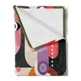 thumbnail image 2 of Art Soft Flannel Fleece Throw Blanket, Women with Emotions Modern Abstract Colorful Paintings Style Fun Shapes Design Print, Cozy Plush for Indoor and Outdoor Use, 60" x 80", Multicolor, by Ambesonne, 2 of 5