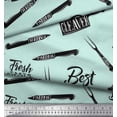 thumbnail image 3 of Soimoi Green Rayon Crepe Fabric Text & Knife Kitchen Print Sewing Fabric Yard 46 Inch Wide, 3 of 3