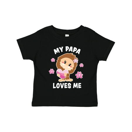 

Inktastic My Papa Loves Me with Bigfoot Gift Toddler Toddler Girl T-Shirt