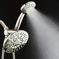 thumbnail image 7 of Antimicrobial/Anti-Clog High-Pressure 30-setting Rainfall Shower Combo, Microban Nozzle Protection from Growth of Mold, Mildew & Bacteria, Brushed Nickel Finish/Coral Green Jets, 7 of 7