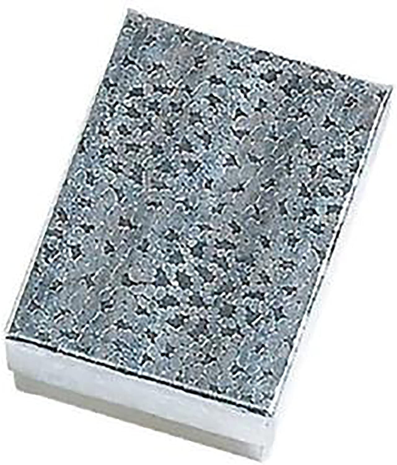 100 Silver Foil Cotton Filled Jewelry Gift Boxes Charm Ring Box 3 1/4" X 2 1/4 
