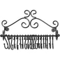 thumbnail image 3 of MyGift Wall Mounted Black Metal Scrollwork Design Jewelry Organizer Rack, 3 of 6