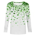 thumbnail image 6 of Feancey St Patricks Day Long Sleeve Tops for Women Trendy Shamrock Print T-shirts Dressy Casual Round Neck Blouse Loose Holiday Graphic Tees Green 5XL, 6 of 6
