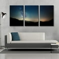 thumbnail image 3 of wall26 - 3 Piece Canvas Wall Art - Night Sky Stars with Milky Way on Mountain Background - Modern Home Art Stretched and Framed Ready to Hang - 24"x36"x3 Panels, 3 of 5