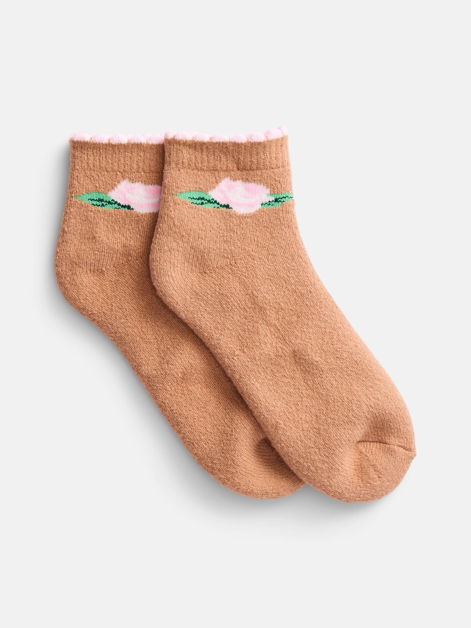 No Boundaries Women's Cozy Ankle Socks, 2 Pack, Shoe Sizes 4-10