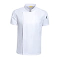 thumbnail image 5 of Men Women Chef Jacket Short Sleeve Top Comfortable Cooker Chef Clothes chef Coat White L, 5 of 7