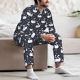thumbnail image 7 of Honeii Swan And Flowers1 Pattern Mens Pajamas Set,2pcs Men's Lounge Long Sleeve Sleep Shirt and Pajama Bottoms Sleepwear Set,Mens Pjs Sets-XX-Large, 7 of 7