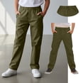 thumbnail image 4 of School Uniform Pants For Boys Fit Stretch Pants With Pockets Straight Pants Boys Green Pants Back To School Clothes For Boys Preppy Clothes 12-13 Years, 4 of 5