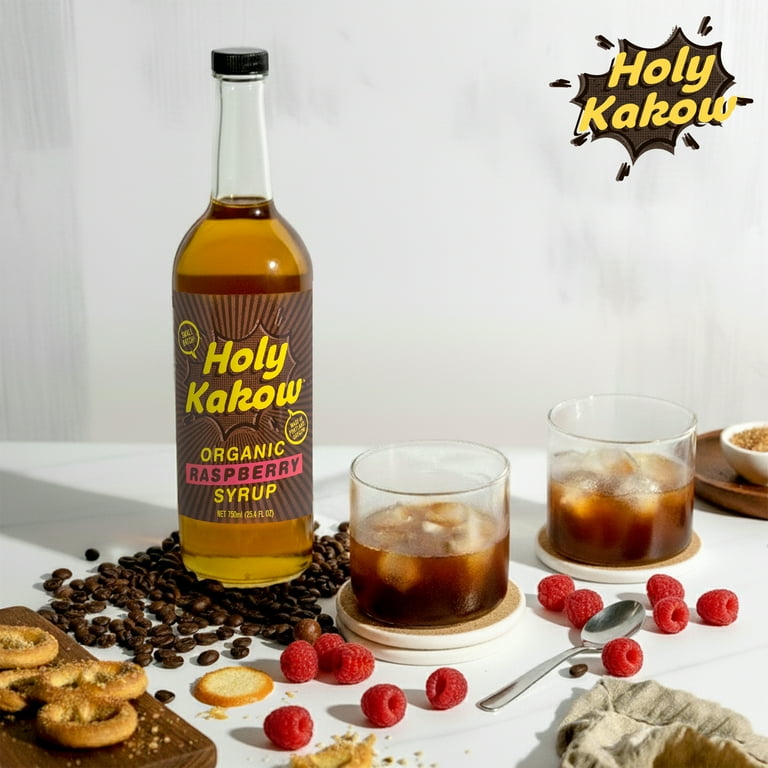 Holy Kakow Organic Raspberry Syrup for Coffee, Lattes & Cocktails