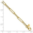 thumbnail image 2 of Diamond2Deal 14K Yellow Gold Polished and Textured Paperclip Link Chain Bracelet for Men 7.5", 2 of 8