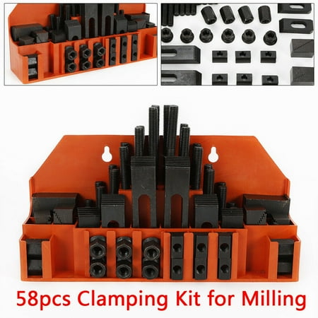 

TFCFL 58PCS M12 14MM Clamping Kit Set T-Slots Step Block Clamping for Drilling Milling