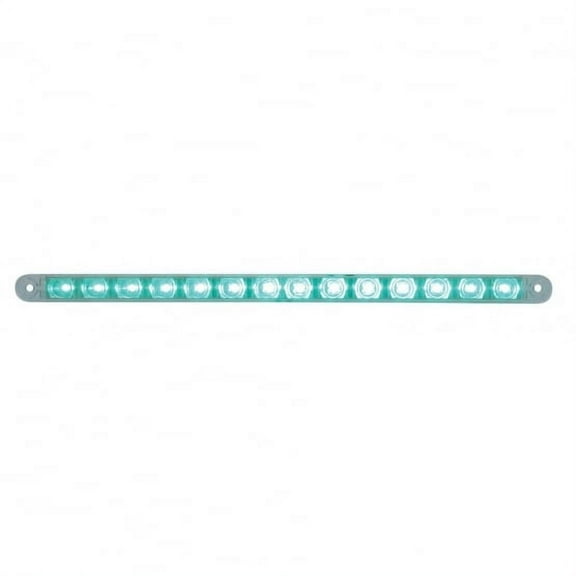 14 LED 12" Auxiliary Strip Light - Green LED/Clear Lens