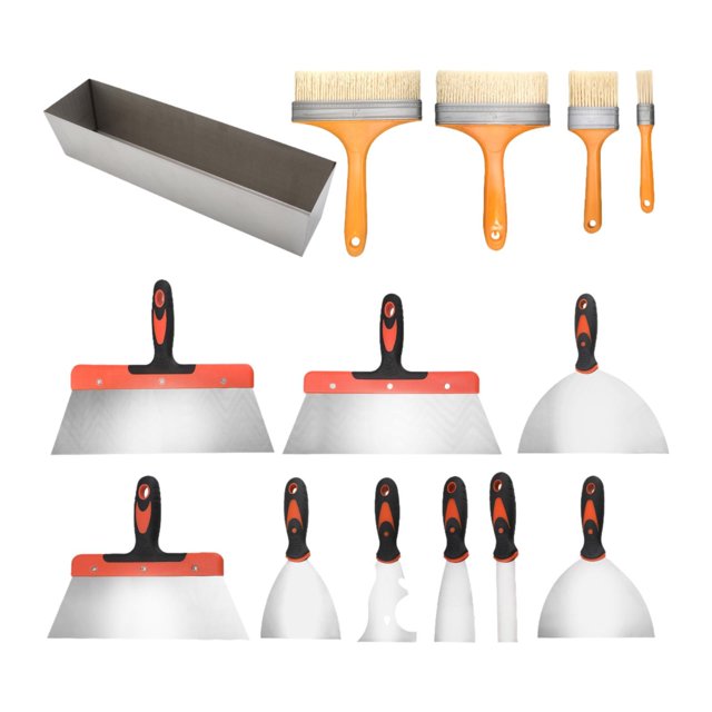 Ejesta de herramientas de pintura de cuchillo de 14x Putty Kit de acero inoxidable pintor multifuncional para eliminar el papel tapiz reparación de