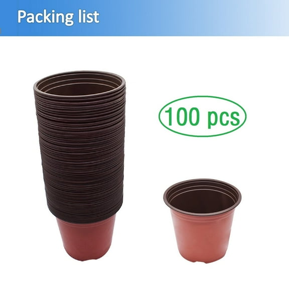 100 Pcs Nursery Pot Seedlings Pots, 5.9" Flower Plant Pot Seed Starting Plastic Plants for Indoor Outdoor