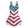 thumbnail image 4 of Xixirimido Vintage American Flag Print One Piece Swimsuit for Girls Sleeveless Swim Dress Girls Modest Bathing Suit Skirted Swimwear with Built-in Shorts UPF 50+, 10-11 Years, 4 of 7