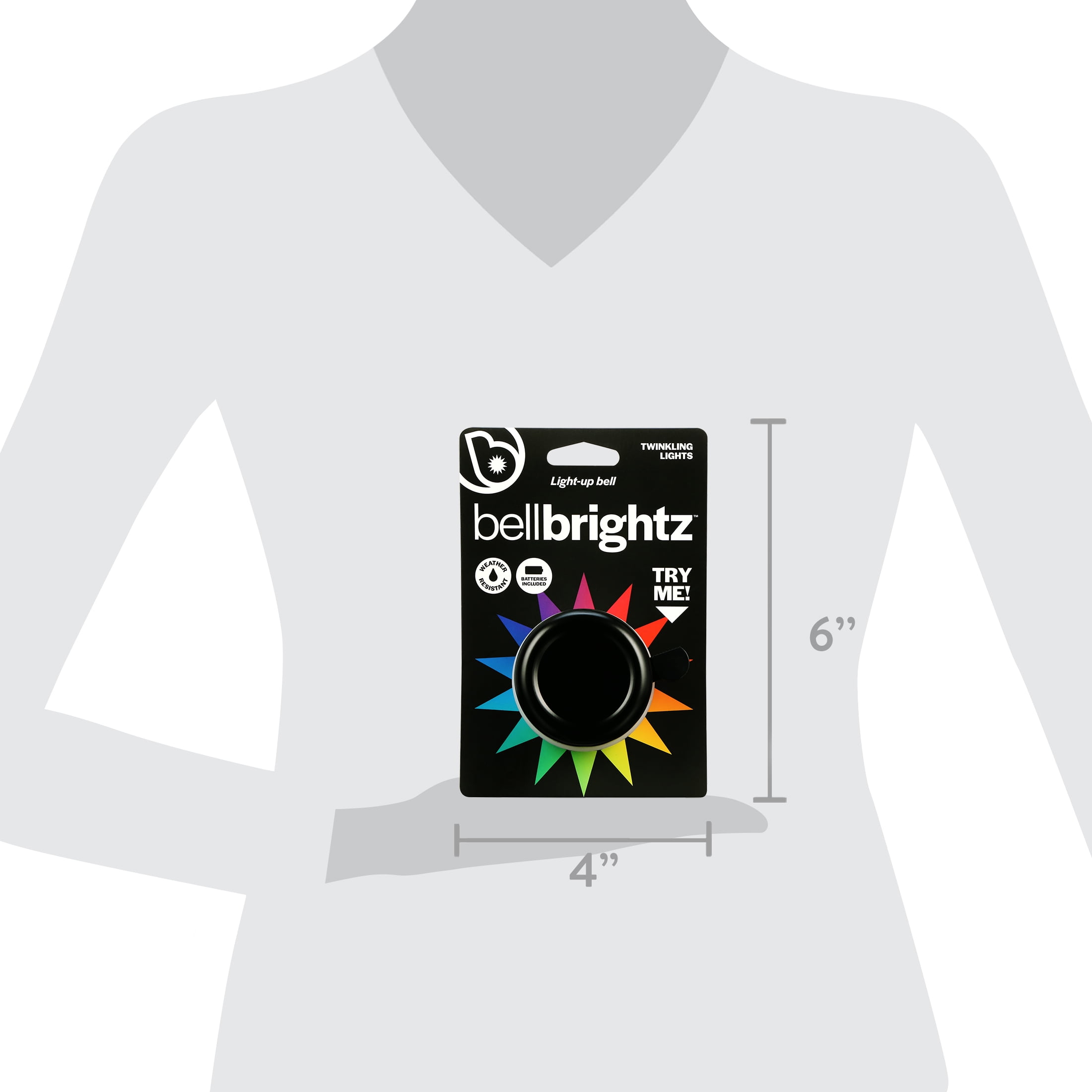 Brightz Black Bicycle Bell with Lights, Product Length 2.5 in, Weight .25 lb, 1 Count, Multi-Color