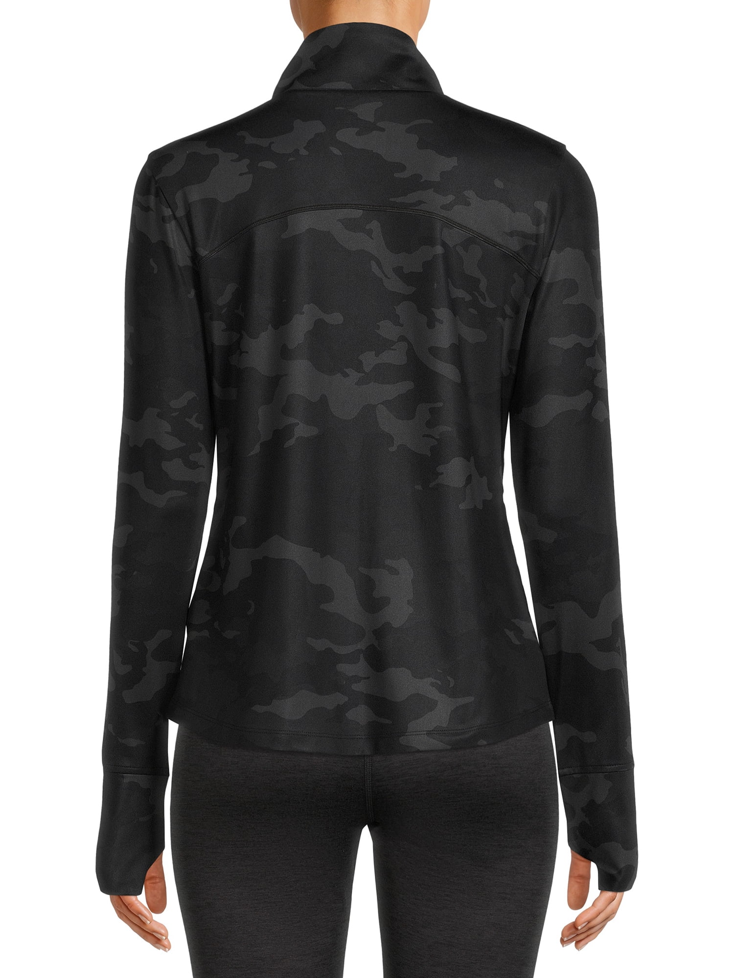 Avia Women's Active Full Zip Long Sleeve Jacket with Thumbholes and Sport Watch Opening