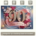 thumbnail image 4 of Elegant 90th Birthday Backdrop Pink Roses Ribbon Happy Birthday Photography Background Sparkling Diamond Pearl 90 Years Old Birthday Party Decorations Banner Supplies Photo Booth Props, 4 of 4
