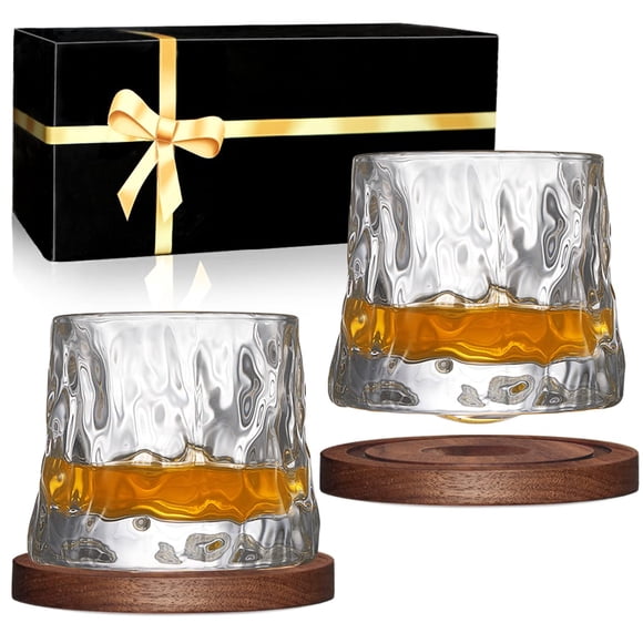 Set de vasos para whisky BOLESTA, vaso giratorio, cristal, 160 ml