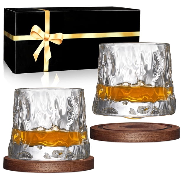 Set de vasos para whisky BOLESTA, vaso giratorio, cristal, 160 ml