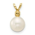 thumbnail image 3 of 14k 7-7.5mm White Round Freshwater Cultured Pearl and .07AM Amethyst Pendant XF741/AM, 3 of 4