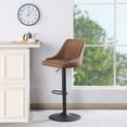 thumbnail image 3 of Sylmar Height Adjustable Stool in Sand Brown Faux Leather, 3 of 8