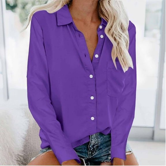 Aloohaidyvio Hoodies for Women,Woman Summer Tops Causal Button Blouse Long Sleeve T-Shirt