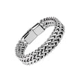 thumbnail image 3 of Pulsera Xtellar Cubana Plata De Acero Inoxidable Hombre Con Doble Color plata 21cm, 3 of 5
