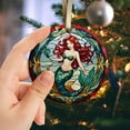 thumbnail image 2 of Mermaid Ornaments Ceramic For Christmas, Stained Glass Ornaments Ceramic Christmas 2025, 2 of 7