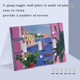 thumbnail image 3 of Yayeee Toggle Light Switch Wall Plate 3-Gang 6.37"x4.48" Decorative Outlet Cover, Purple Window Scene, 3 of 7