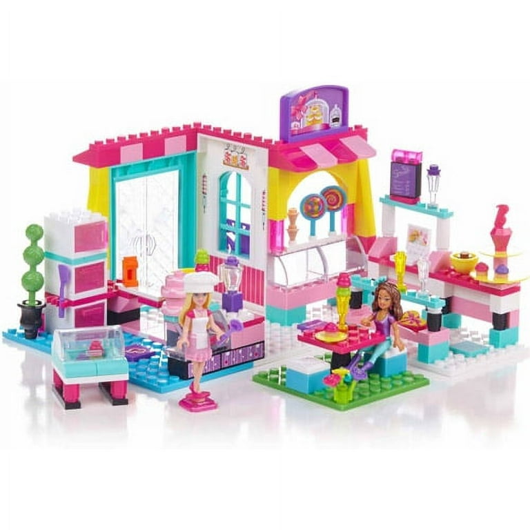 MEGA Barbie Toy Building Set, Bakery with 1 Barbie and 1 Ken Micro-Doll, 2  Barbie Pet Birds and Accessories, Easy to Build Set for Ages 4 and Up